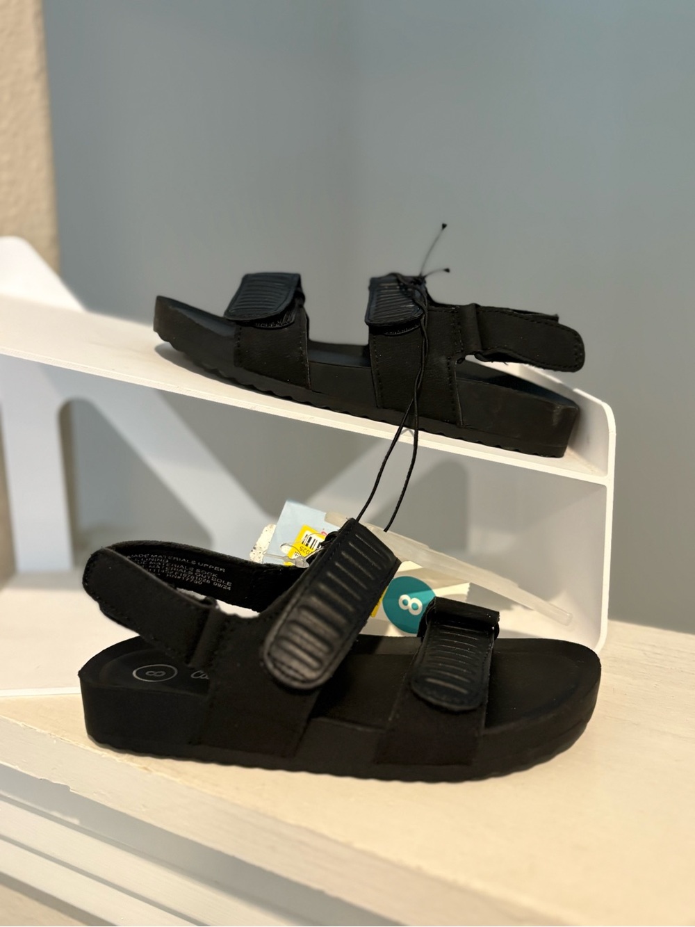 Cat & Jack New Toddler Kody Hook & Loop Black Sandals Toddler Boy Sz 8